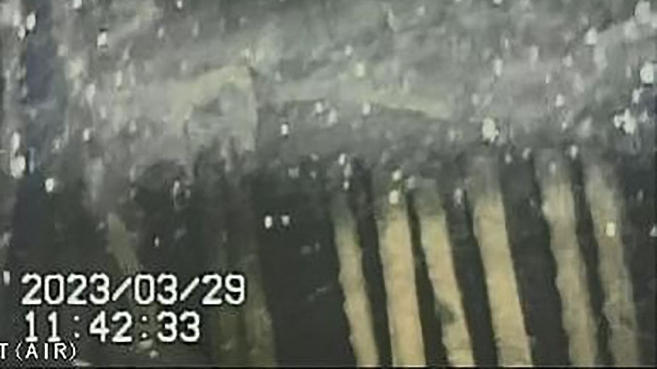 An image taken underwater by a robot of the upper part of the pedestal inner foundation at TEPCO's reactor no. 1 at the stricken Fukushima Daiichi nuclear power plant in the town of Okuma, Fukushima prefecture. - Three reactors at the Fukushima Daiichi plant went into meltdown in March 2011 after an earthquake-triggered tsunami left 18,500 dead or missing. Credit: AFP Photo/TEPCO