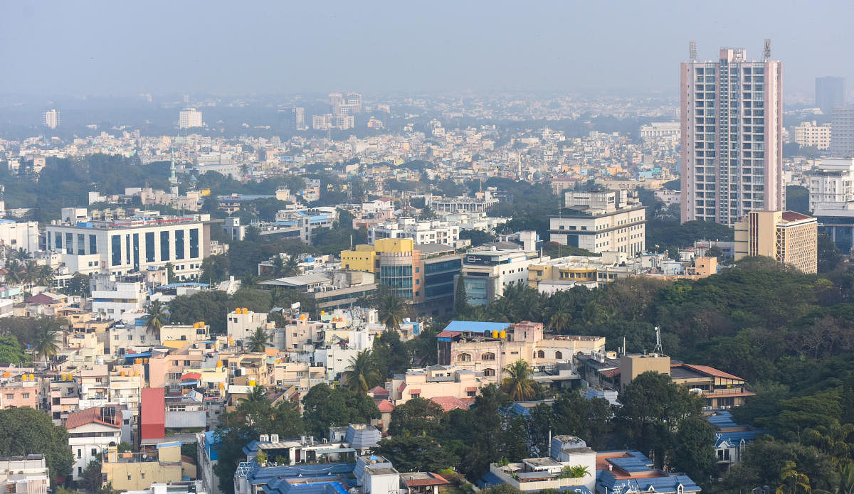 An aerial view of Bengaluru. Credit: DH Photo