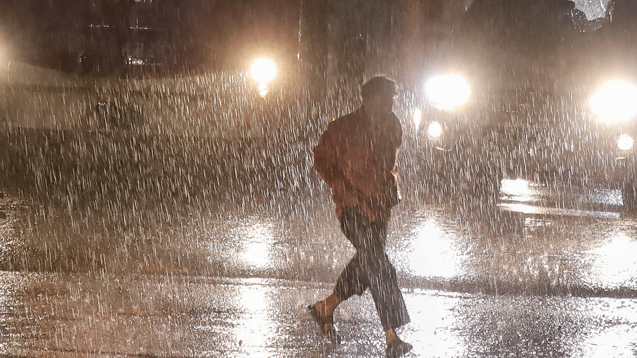 A thunderstorm accompanied by lightning hit the city's eastern and northern suburbs late in the evening. Credit: PTI Photo