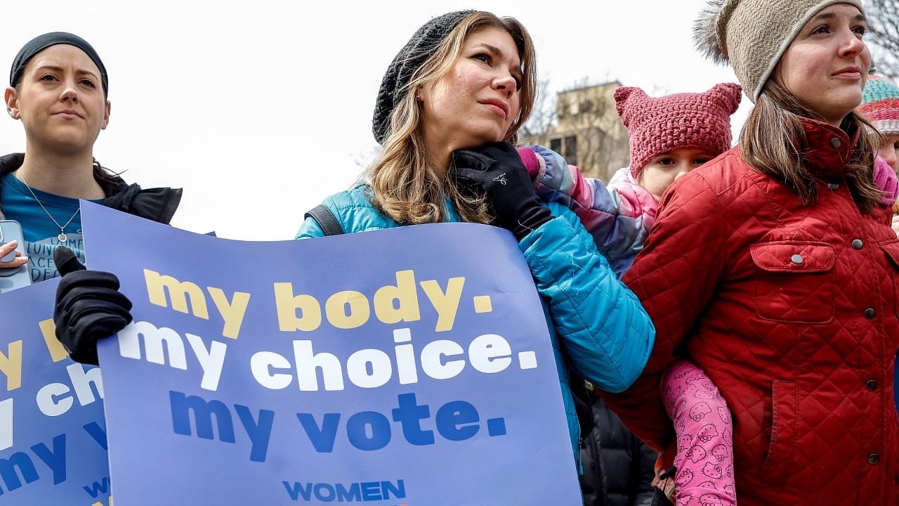 Abortion rights supporters attend "Rally for Our Rights" ahead of the 2023 Wisconsin Supreme Court in Madison. Credit: Reuters Photo