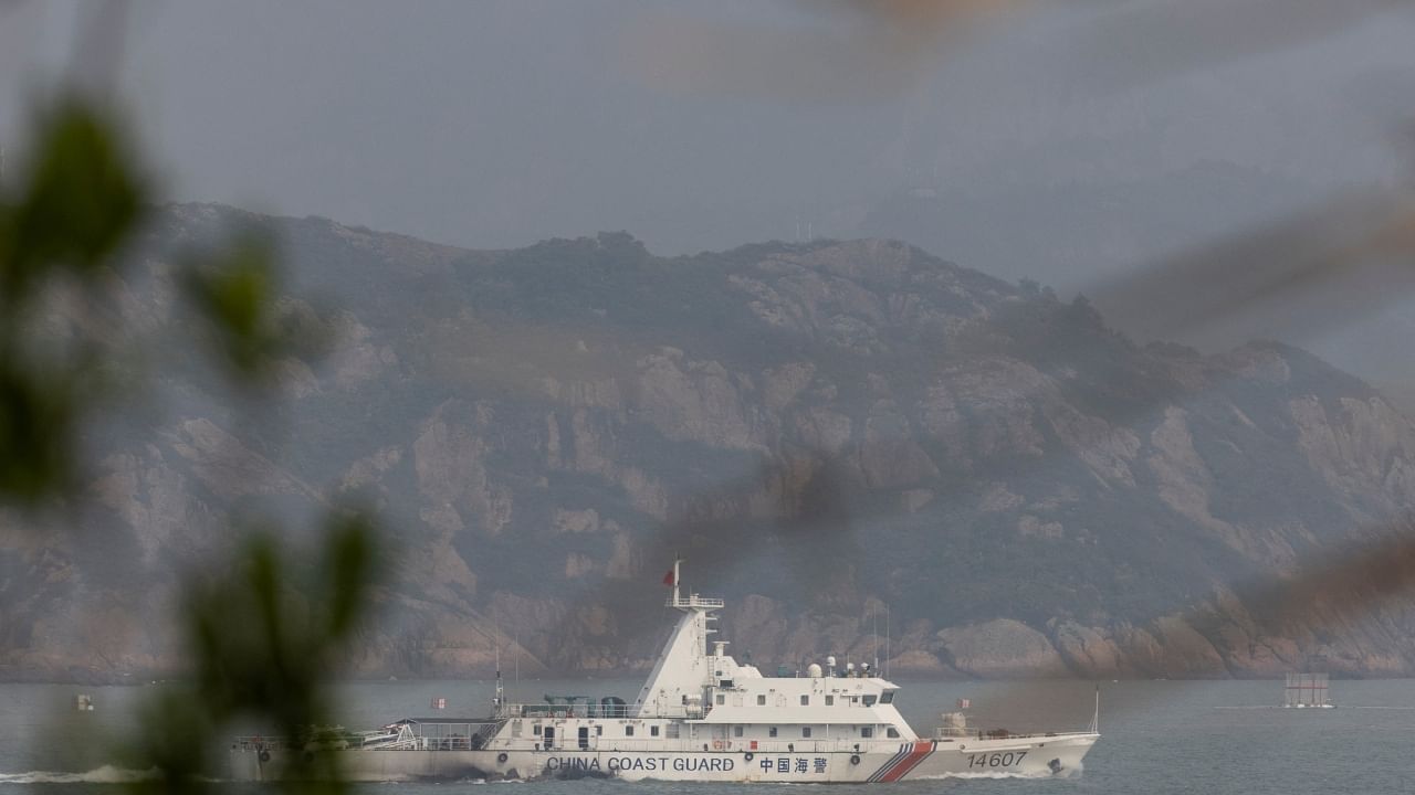 A Chinese coastguard ship sails during a military drill near Fuzhou, Fujian Province, near the Taiwan-controlled Matsu Islands that are close to the Chinese coast. Credit: Reuters Photo