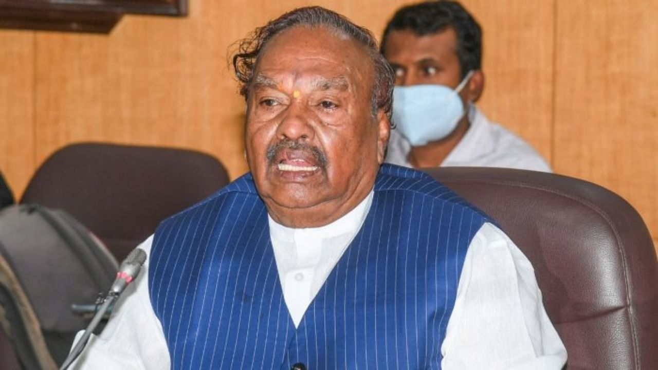 Senior Karnataka BJP leader K S Eshwarappa. Credit: DH File Photo