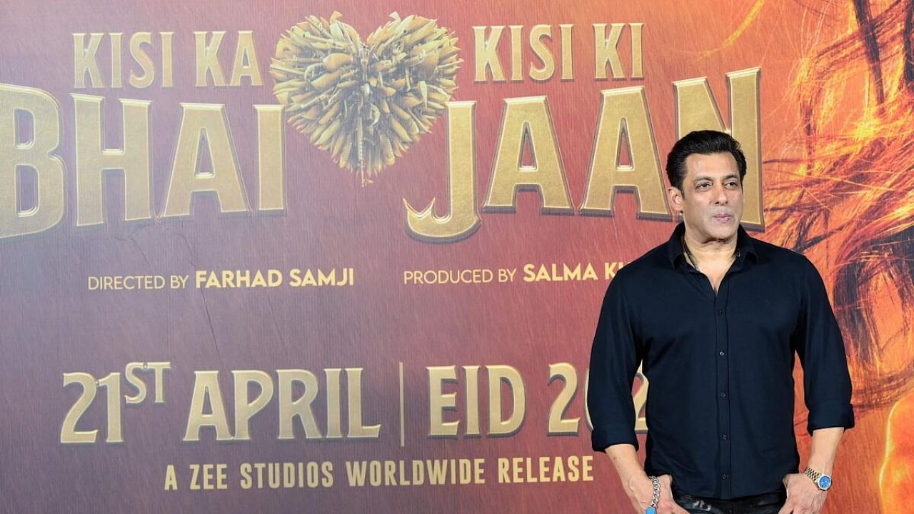 Salman Khan poses during the trailer launch of his upcoming film ‘Kisi Ka Bhai Kisi Ki Jaan' in Mumbai. Credit: AFP Photo