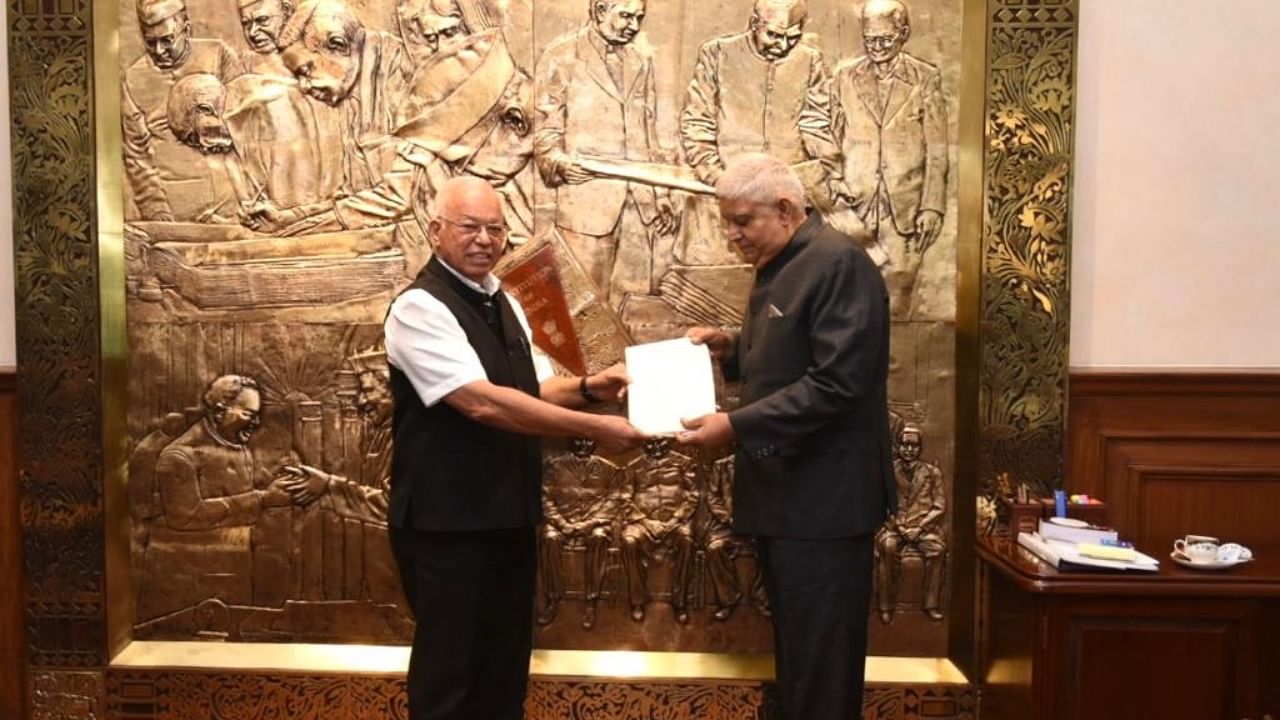 Faleiro submitted his resignation to Rajya Sabha Chairman Jagdeep Dhankhar. Credit: Twitter/@shemin_joy