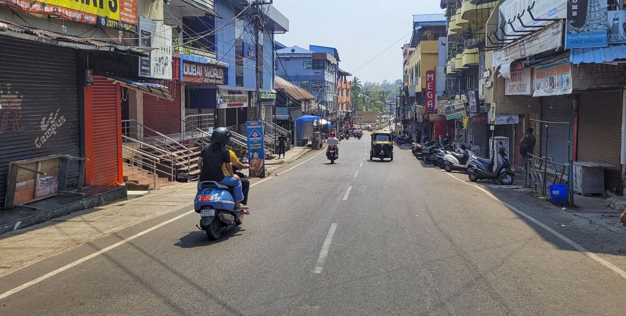 Port Blair: Shops and business establishments closed during a 12-hour trade bandh called by the Andaman Chamber of Commerce and Industry cross the Union Territory, in Port Blair. Credit: PTI Photo