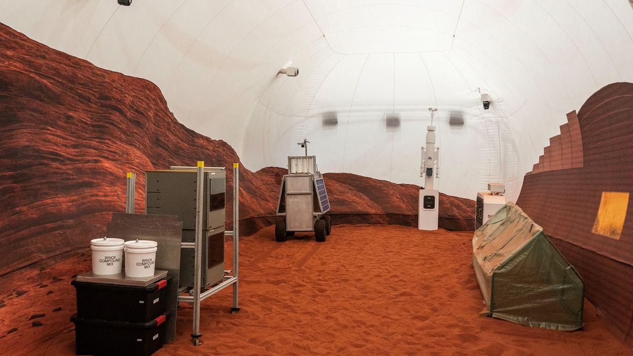 Instruments are seen inside the Mars landscape simulation area at Mars Dune Alpha, NASA's simulated Mars habitat, being used as preparations for sending humans to the Red Planet, at the agency's Johnson Space Center in Houston, Texas, US, April 11, 2023. Credit: Reuters Photo