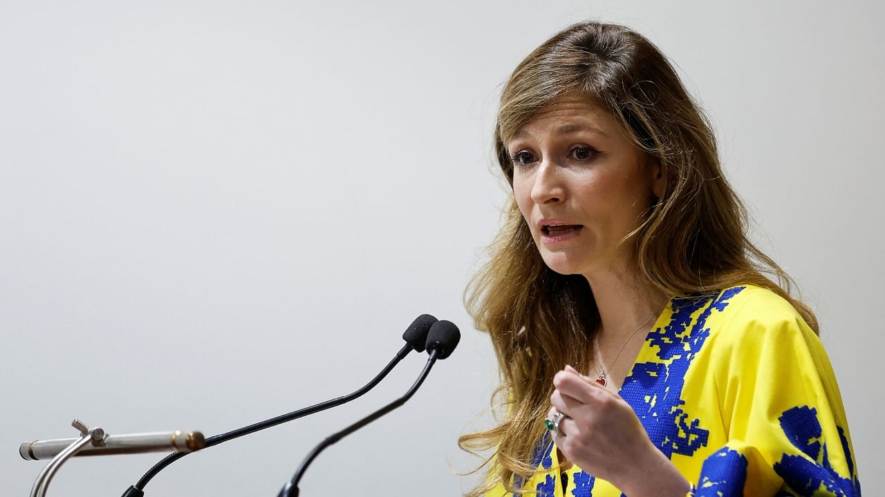 Ukraine's Deputy Foreign Minister Emine Dzhaparova speaks, during an event titled 'Russia's war in Ukraine: Why the world should care', at the Indian Council of World Affairs (ICWA) in New Delhi, India, April 11, 2023. Credit: Reuters Photo