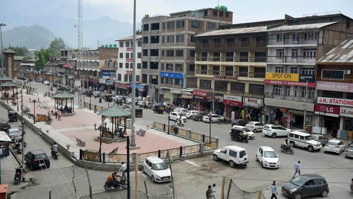 Lal Chowk, Srinagar. Credit: PTI Photo