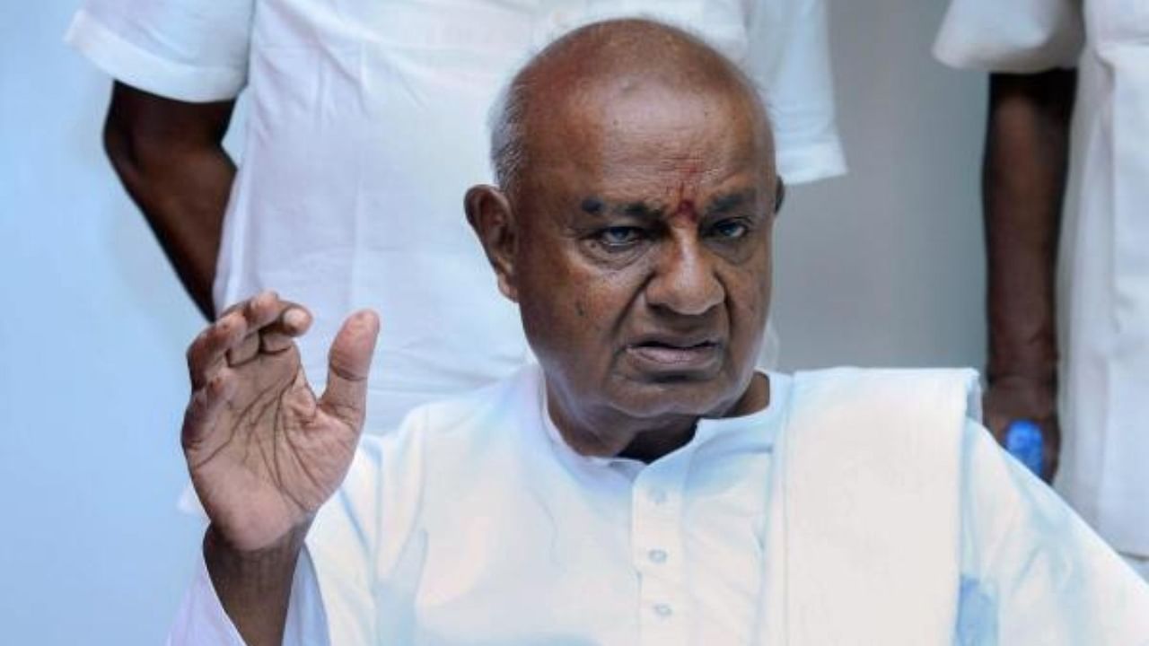 JD(S) President H D Deve Gowda. Credit: PTI Photo