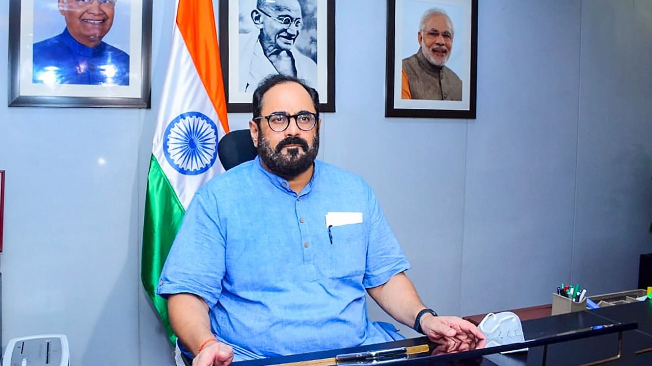 Minister of State for IT Rajeev Chandrasekhar. Credit: PTI File Photo