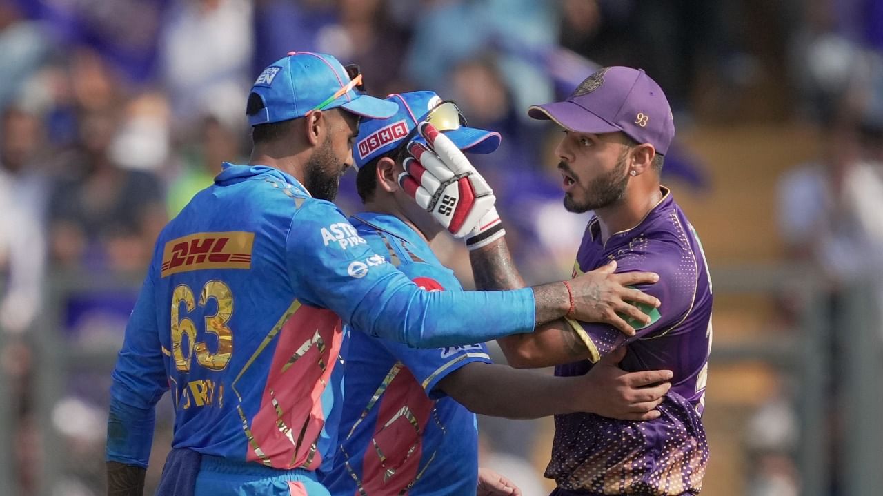 Kolkata Knight Riders' Nitish Rana leaves the field after his dismissal. Credit: PTI Photo