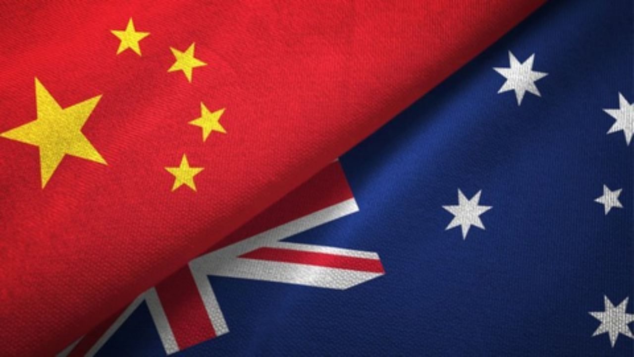 The flags of the People's Republic of China and Australia. Credit: iStock Photo