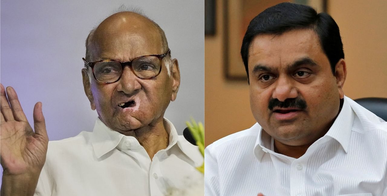 Sharad Pawar and Gautam Adani. Credit: PTI/AFP File Photo