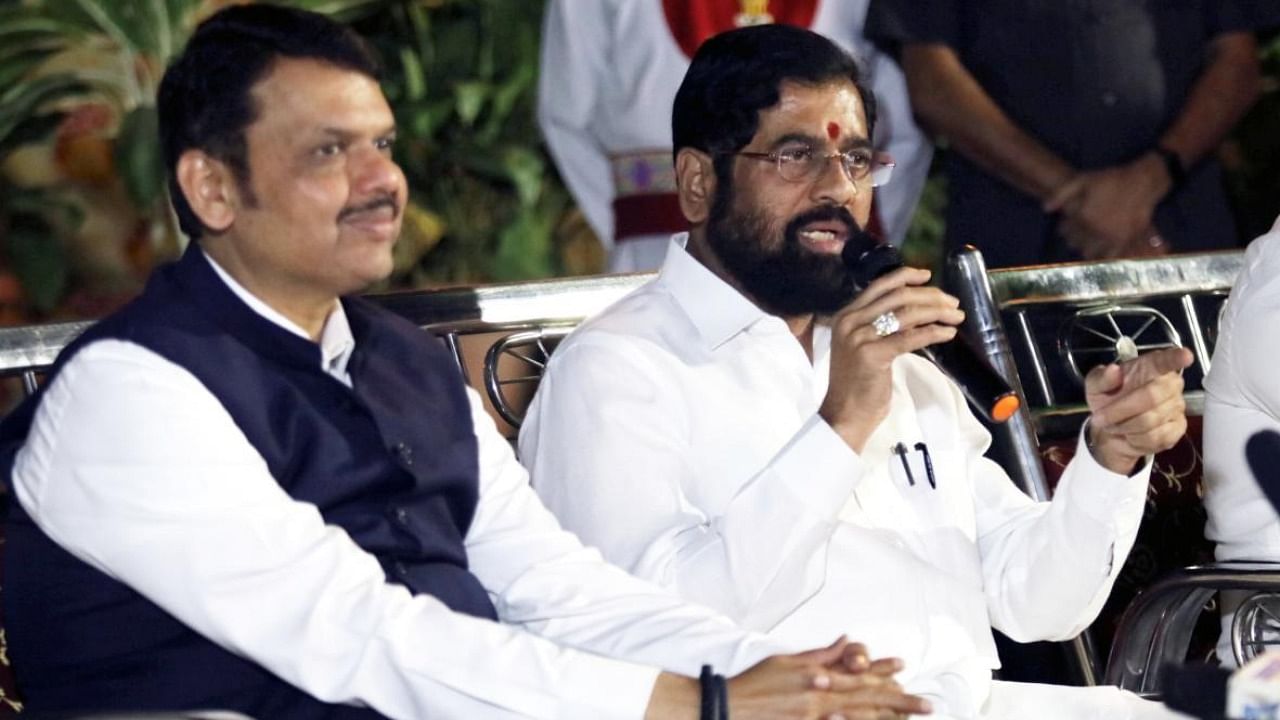 Maharashtra CM Eknath Shinde and deputy CM Devendra Fadnavis. credit: PTI File Photo