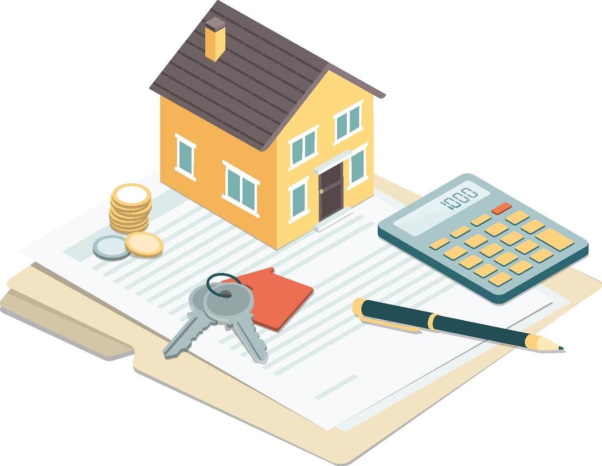 Model house, house keys and contract: real estate, loans and investments conceptReal estate stock illustration