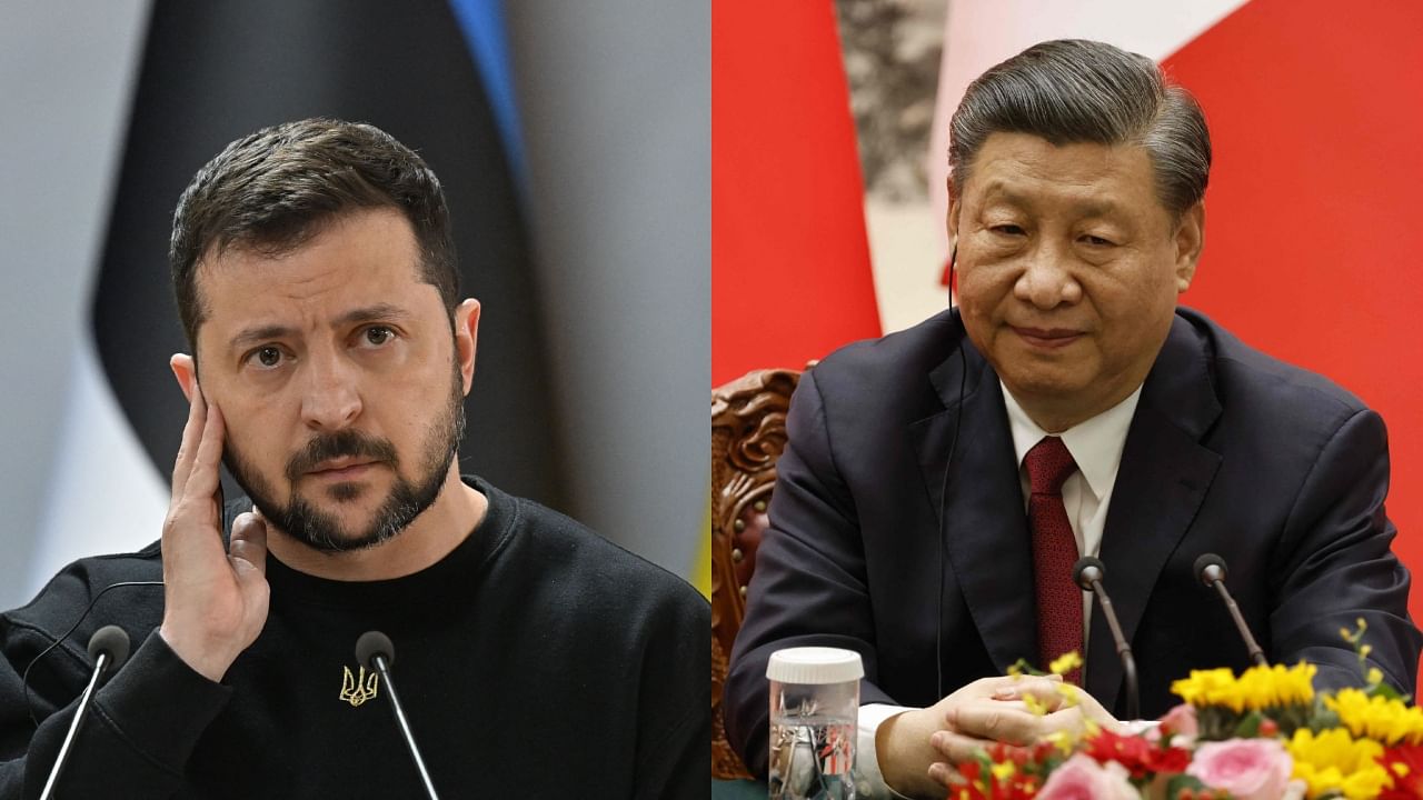 Ukrainian President Volodymyr Zelensky and Chinese President Xi Jinping. Credit: AFP Photos