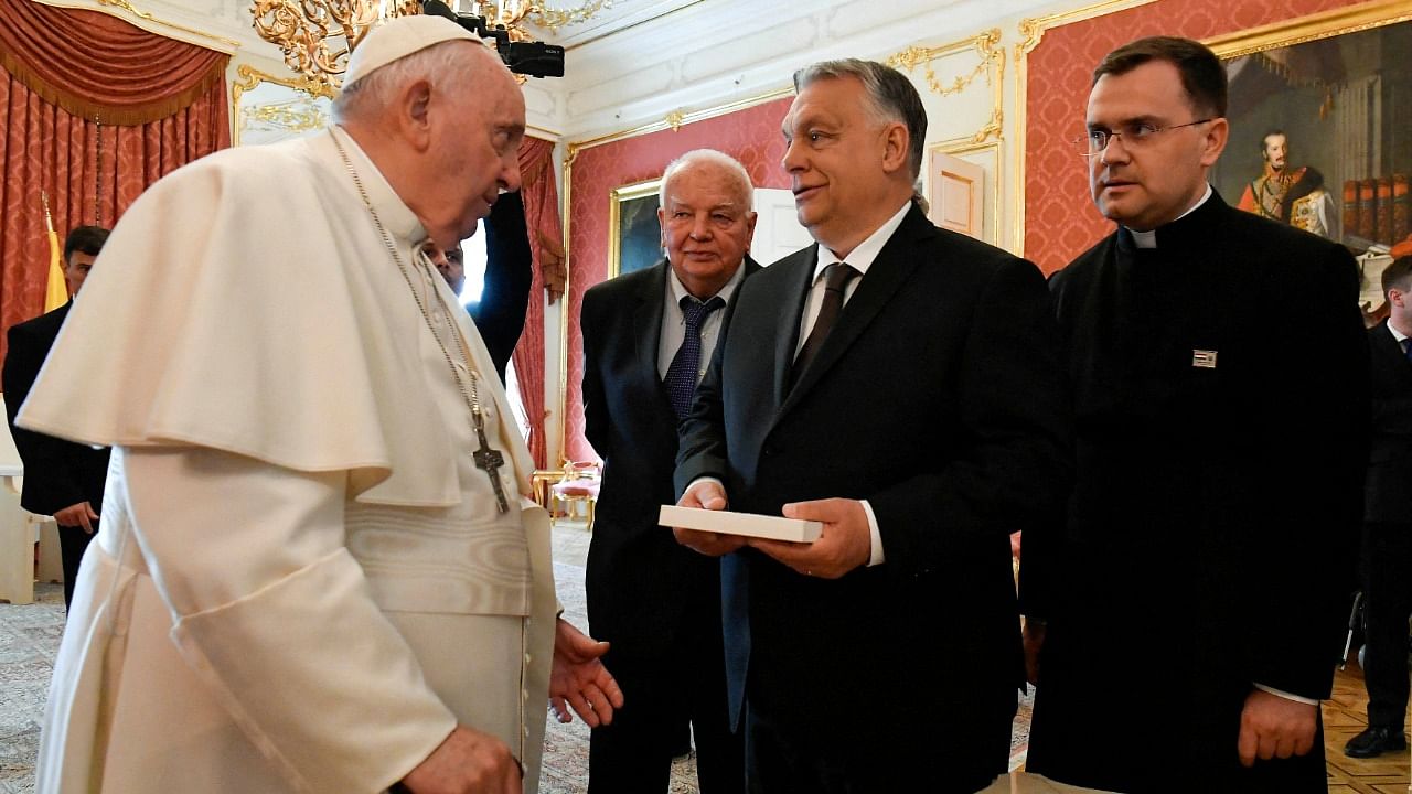 Pope Francis meets with Hungary's Prime Minister Viktor Orban. Credit: Reuters Photo