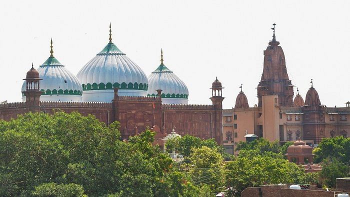 A view of Sri Krishna Janmabhoomi temple and Shahi Idgah mosque, in Mathura. Credit: PTI File Photo