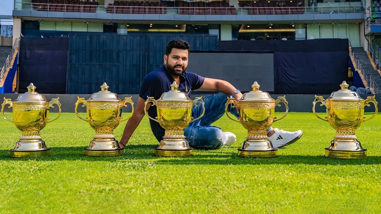 Rohit has led Mumbai Indians to titles in 2013, 2015, 2017, 2019 and 2020. Credit: Twitter/@mipaltan