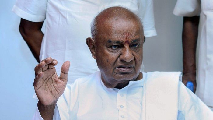 JD(S) chief H D Deve Gowda. Credit: PTI File Photo