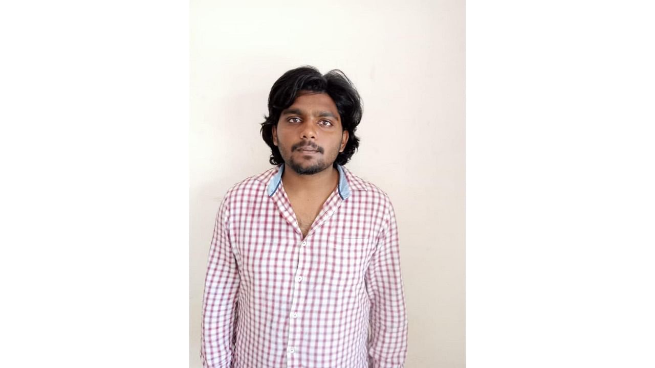 Bharatesh N A, of Channasandra, is one of the two suspects in the murder of Bhaskar Jetty H, an eighth-semester mechanical engineering student at the private university. Credit: Special Arrangement