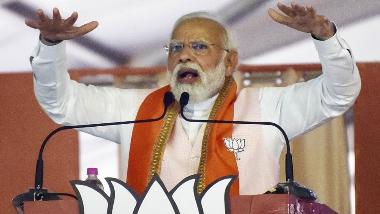 Prime Minister Narendra Modi in Karnataka. Credit: PTI Photo