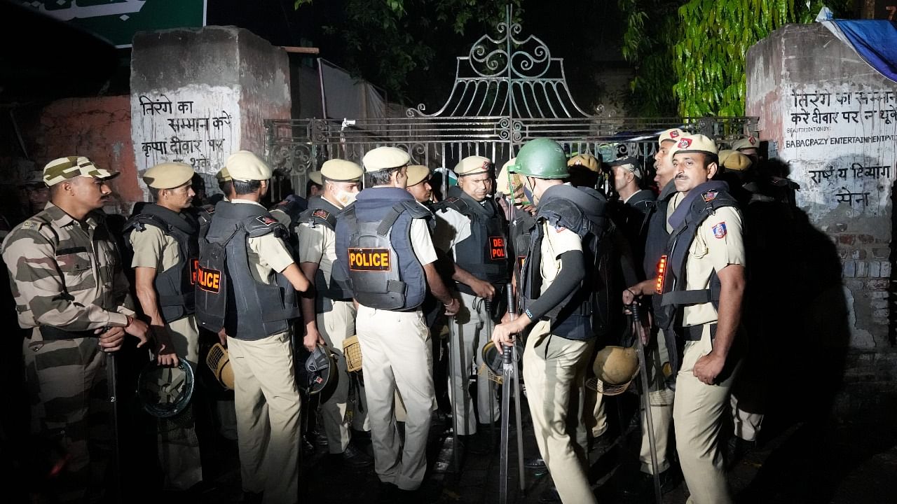 Security beefed up after an scuffle between wrestlers and the police at Jantar Mantar, in New Delhi. Credit: PTI Photo