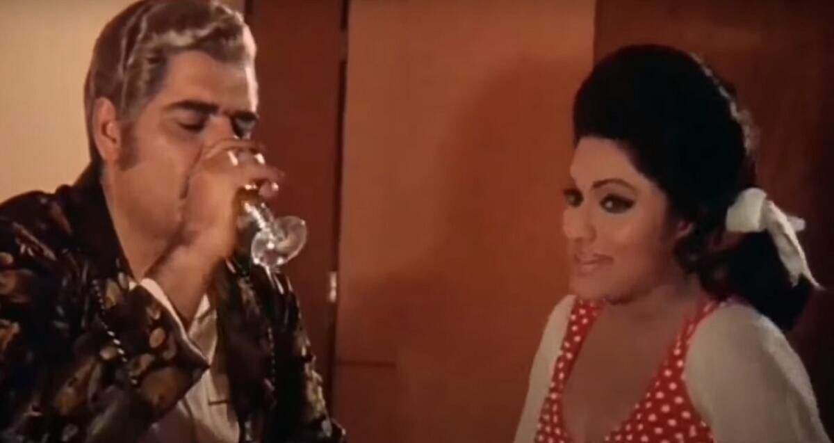Bindu and Ajit Khan in 'Zanjeer'. 