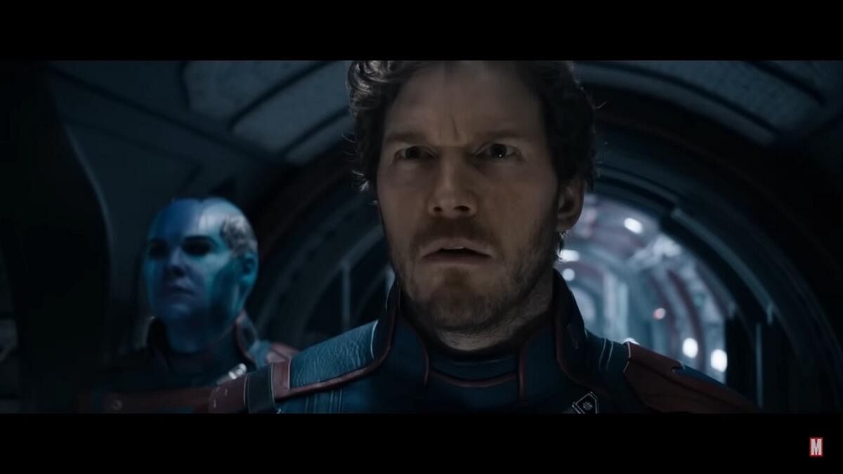 The half-human, half-celestial leader, Peter Quill aka Star Lord, played by Chris Pratt. 