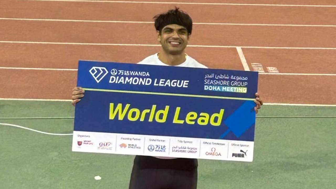 Olympic champion Neeraj Chopra wins Doha Diamond League 2023. Credit: IANS Photo