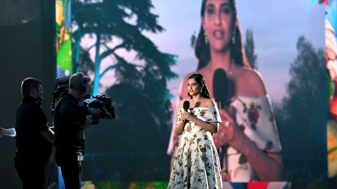Actor Sonam Kapoor on stage during the Coronation Concert on May 07, 2023 in Windsor, England. Credit: Reuters Photo