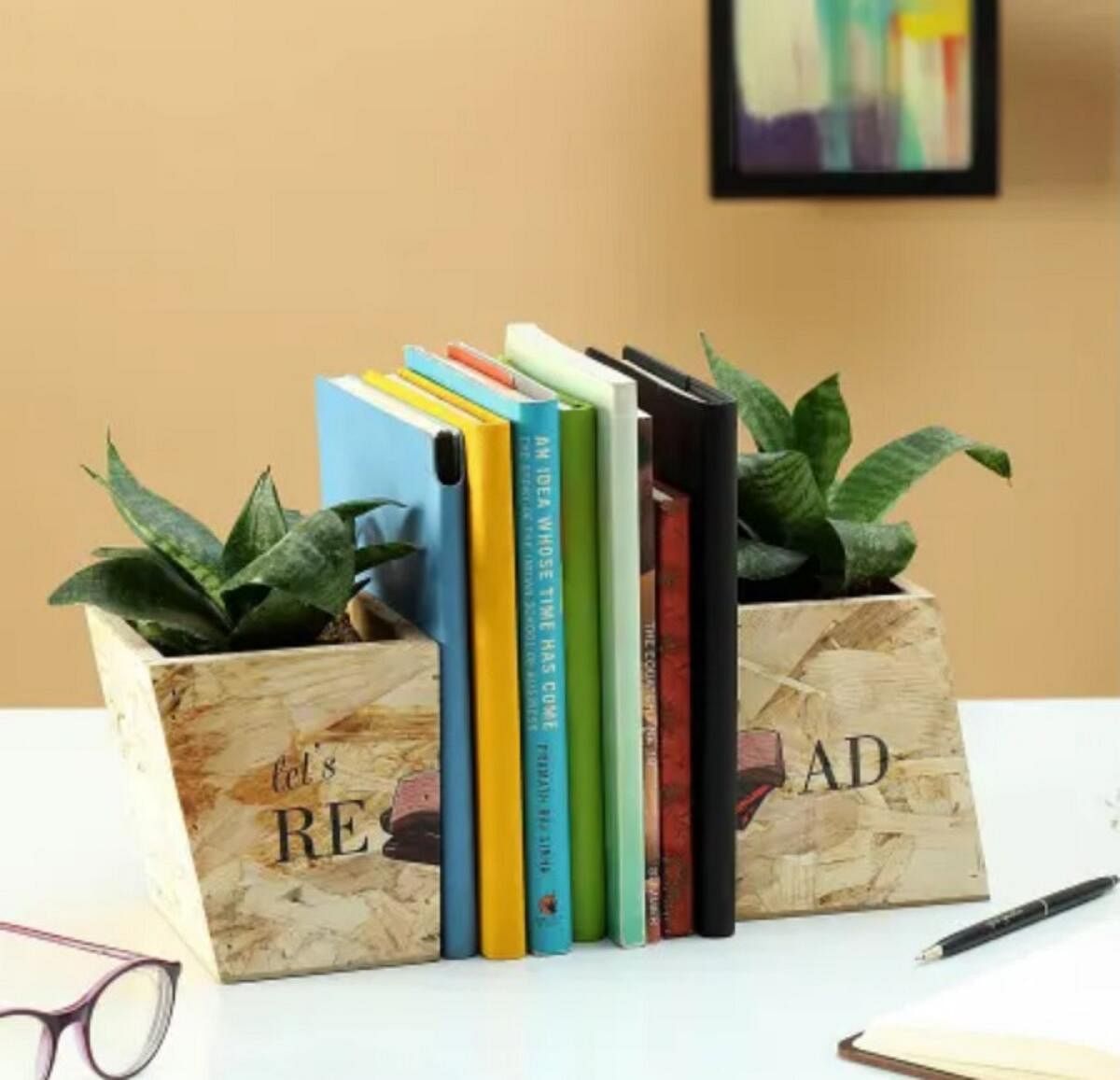 This gift doubles up as a planter, and a bookend.