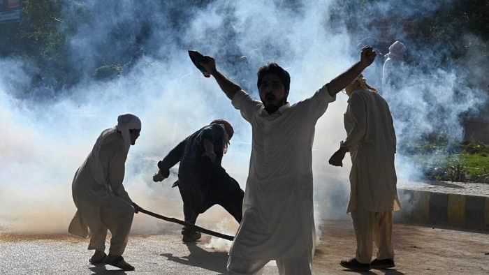 Protests against Imran Khan's arrest. Credit: AFP Photo