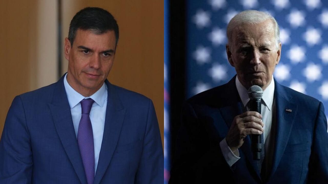 Pedro Sanchez, Joe Biden. Credit: AFP Photos