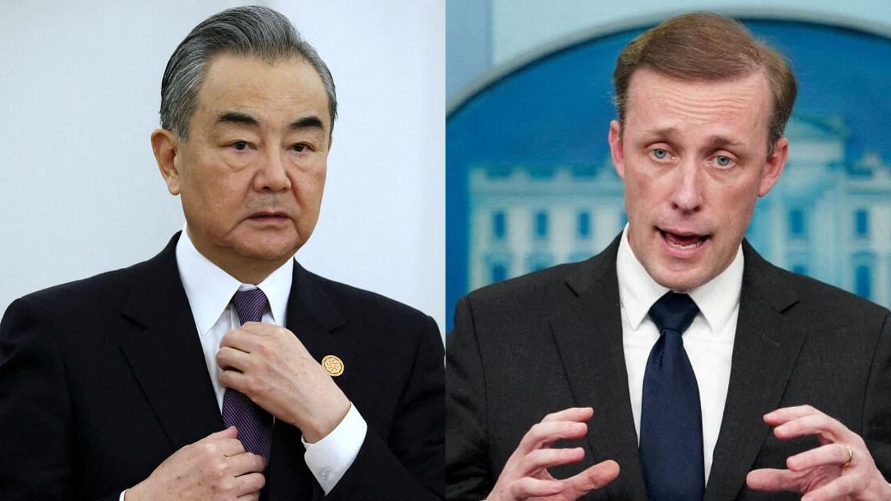 US National Security Adviser Jake Sullivan(L) and Chinese top diplomat Wang Yi. Credit: Reuters Photo