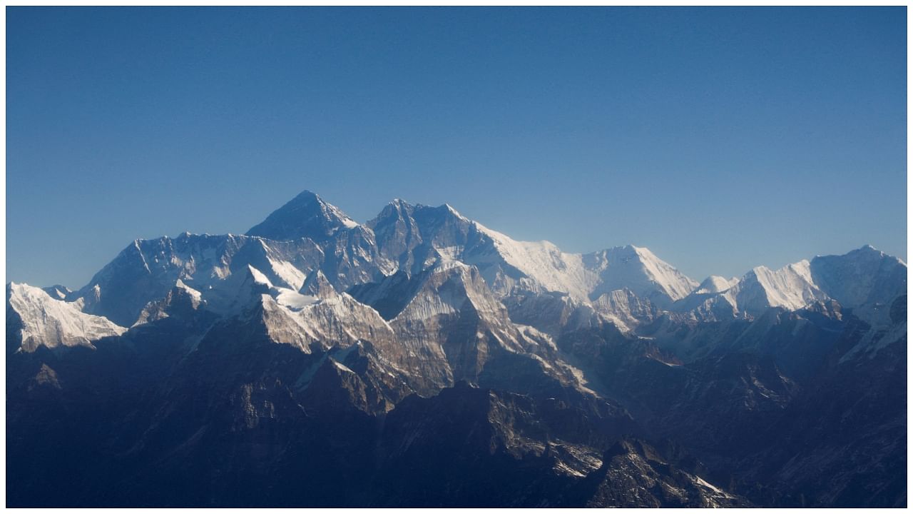 Mount Everest, the world highest peak, and other peaks of the Himalayan range. Credit: Reuters Photo