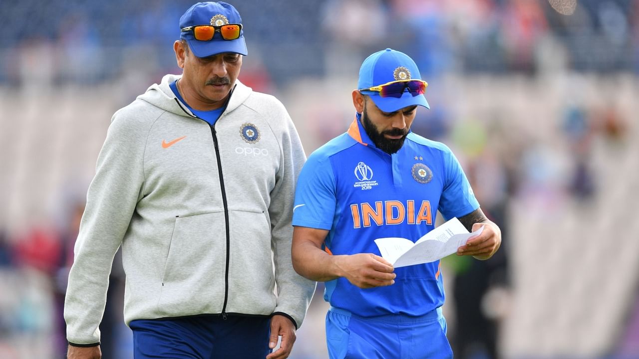 Ravi Shastri and Virat Kohli. Credit: AFP File Photo