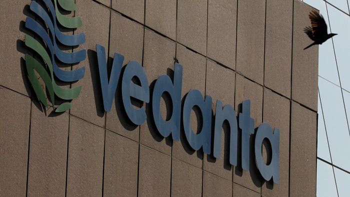 Vedanta's logo on its headquarters in Mumbai, India. Credit: Reuters File Photo  