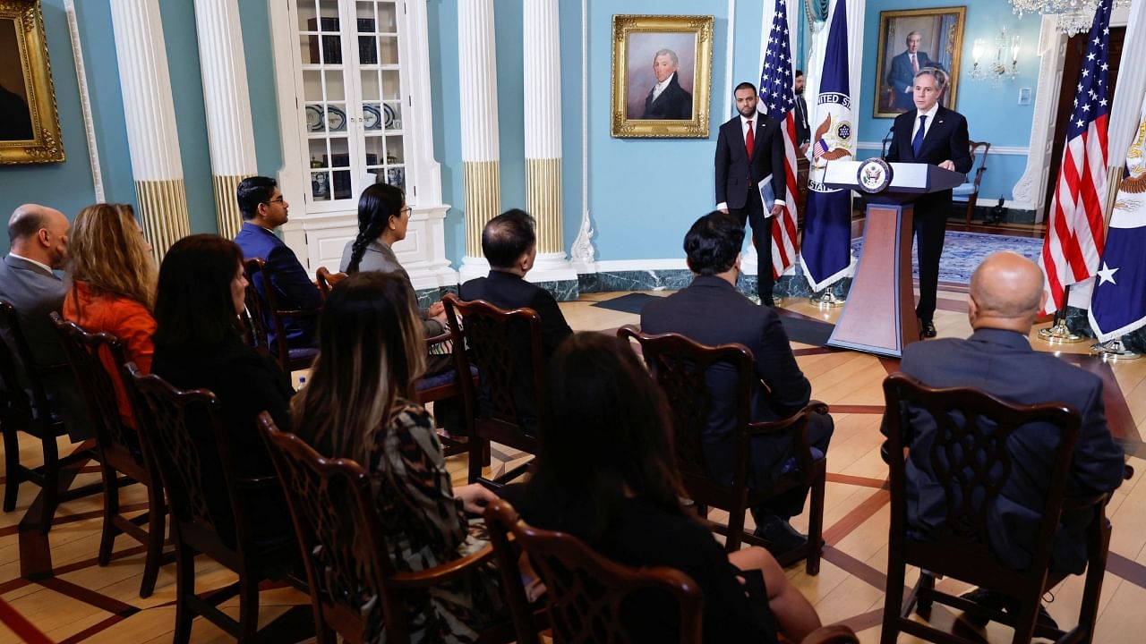 US Secretary of State Antony Blinken delivers remarks on the roll-out of the International Religious Freedom Report at the State Department in Washington, US, May 15, 2023. Credit: Reuters Photo