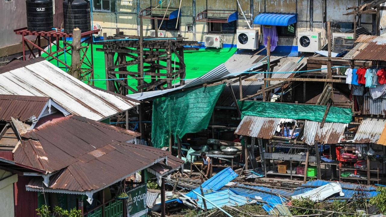 Damage by Cyclone Mocha in Myanmar. Credit: AFP Photo