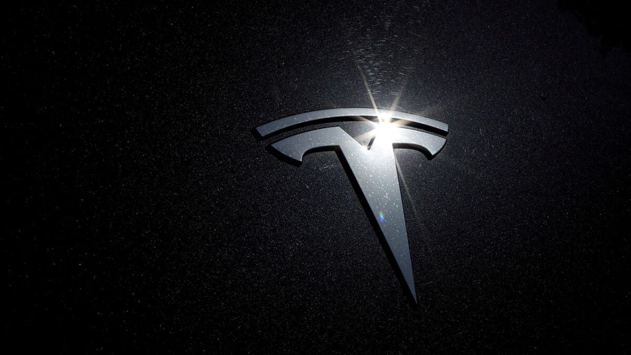 The Tesla logo is seen on a car in Los Angeles, California, US, July 9, 2020.  Credit: Reuters Photo