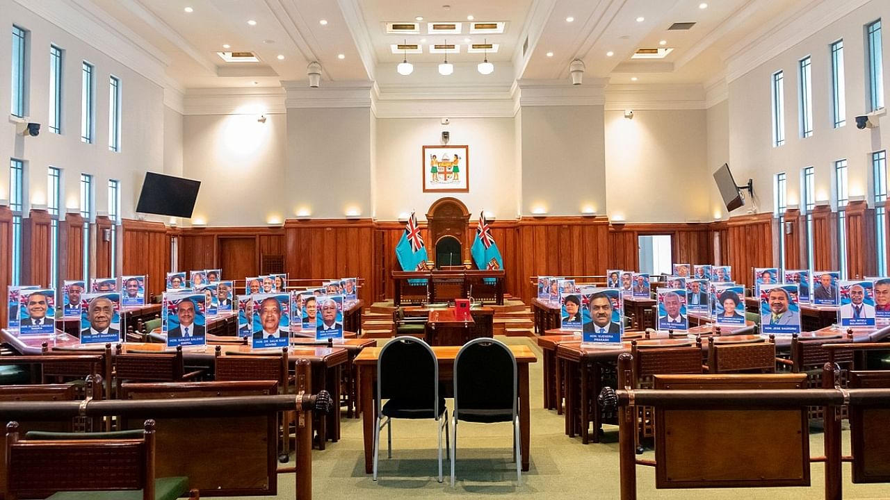 Fiji Parliament Chambers. Credit: Wikimedia Commons/Josuamudreilagi