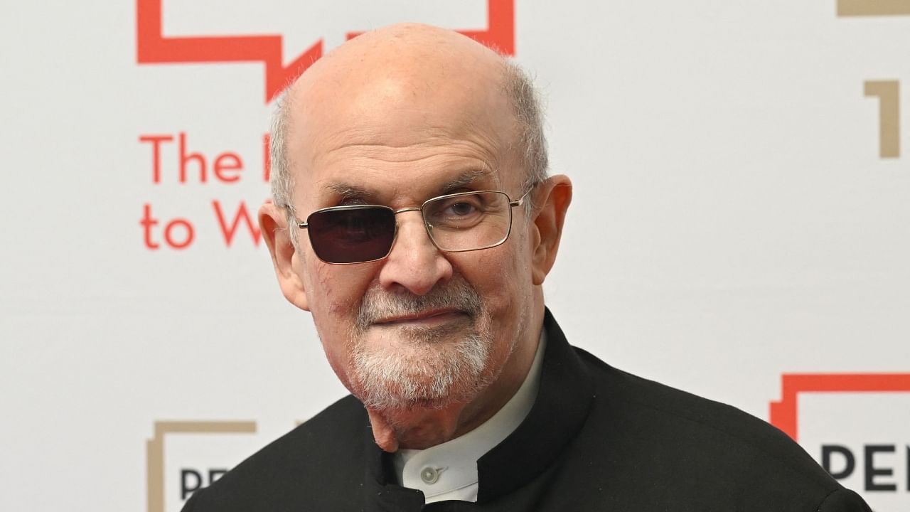 British-US author Salman Rushdie arrives for the PEN America Literary Gala at the American Museum of Natural History in New York City. Credit: AFP Photo