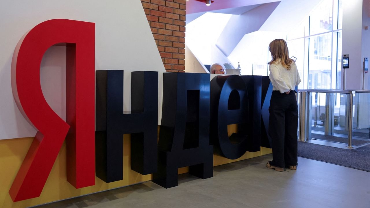 The logo of Russian technology giant Yandex is on display at the company's headquarters in Moscow. Credit: Reuters Photo