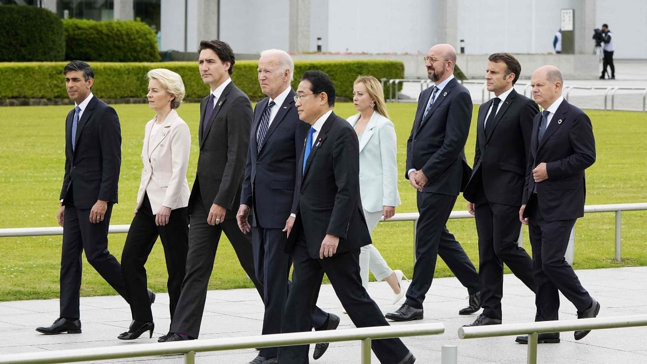 G7 Leaders' Summit in Hiroshima on May 19, 2023. Credit: AFP Photo