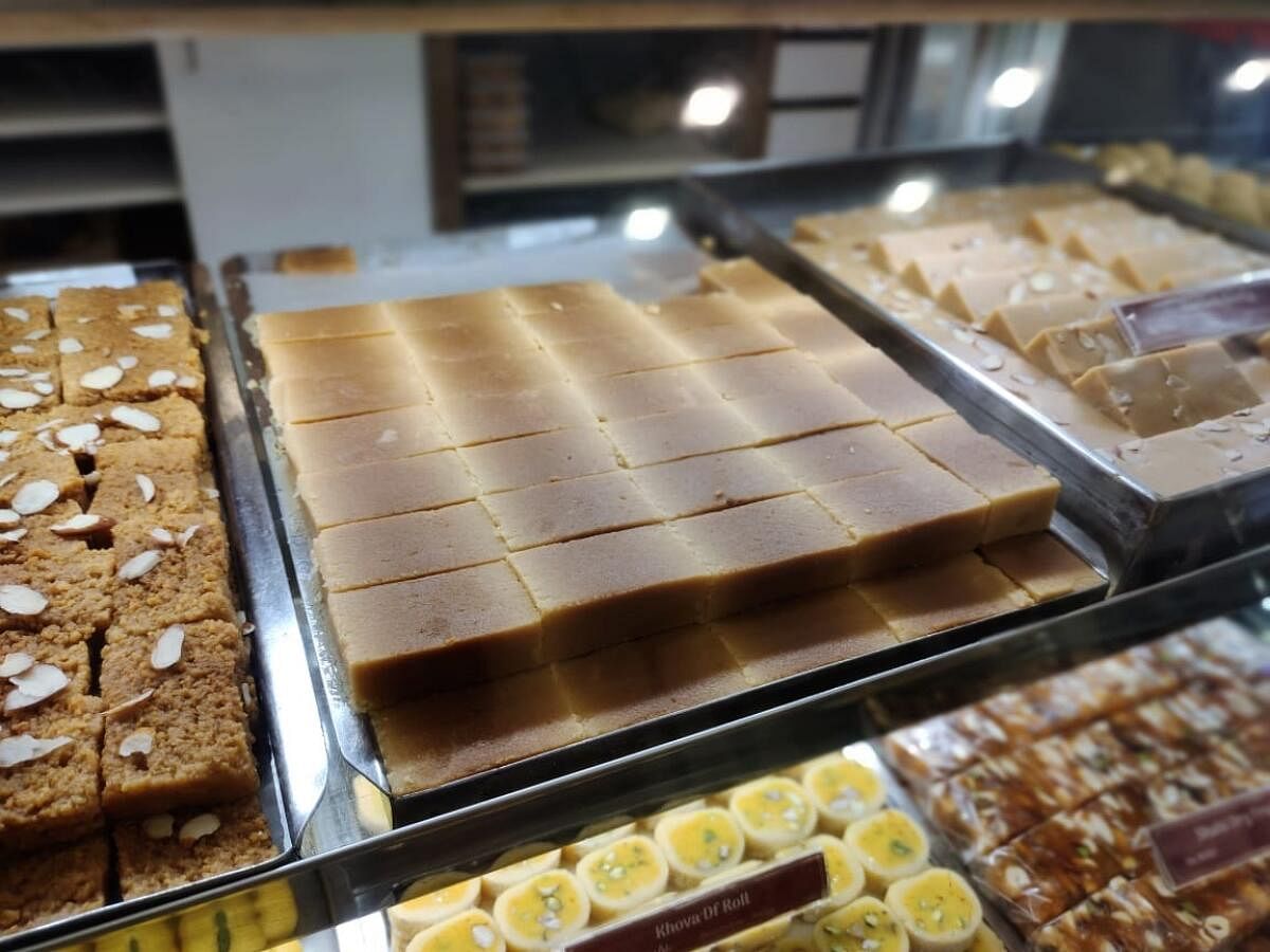 Asha Sweet Center makes its Mysore pak with pure south Indian ghee.