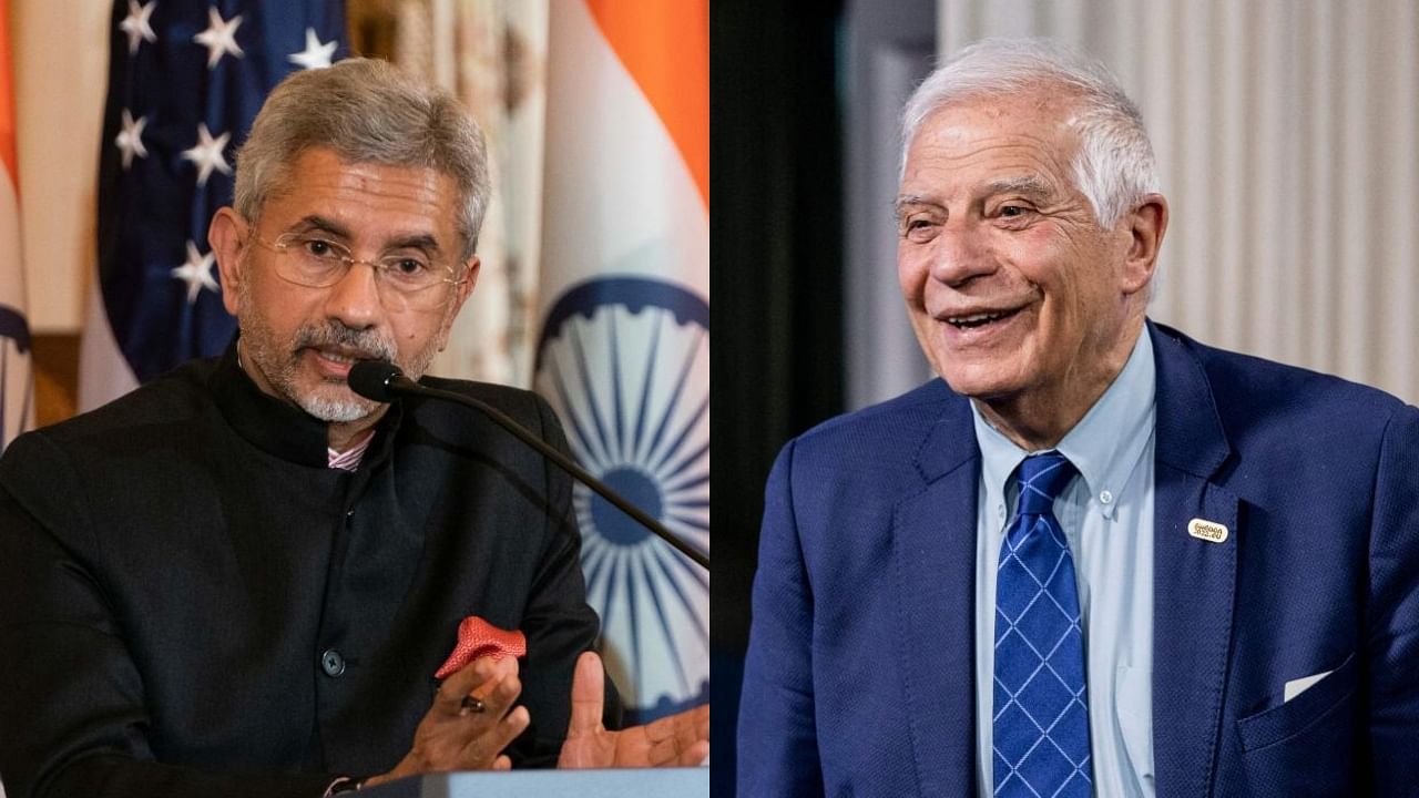 India's External Affairs Minister S Jaishankar(L) and European Union Foreign Policy Chief Josep Borrell. Credit: Reuters Photo