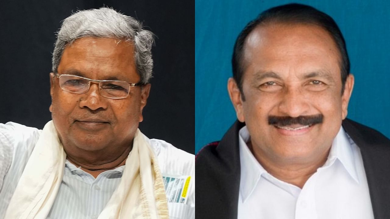 Karnataka Chief Minister-designate Siddaramaiah, MDMK leader Vaiko. Credit: DH Photo, PTI Photo