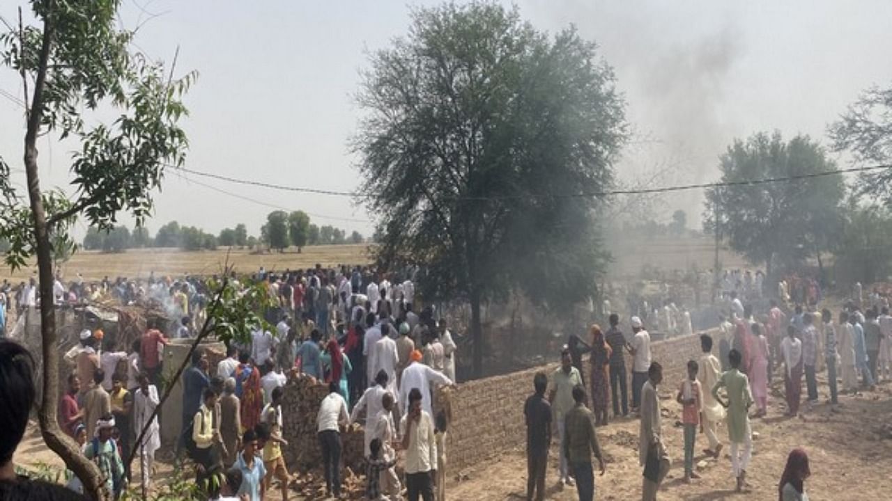 The plane was on a routine training sortie from the Air Force Station at Suratgarh in Ganganagar district, which is close to Hanumangarh. Credit: ANI Photo