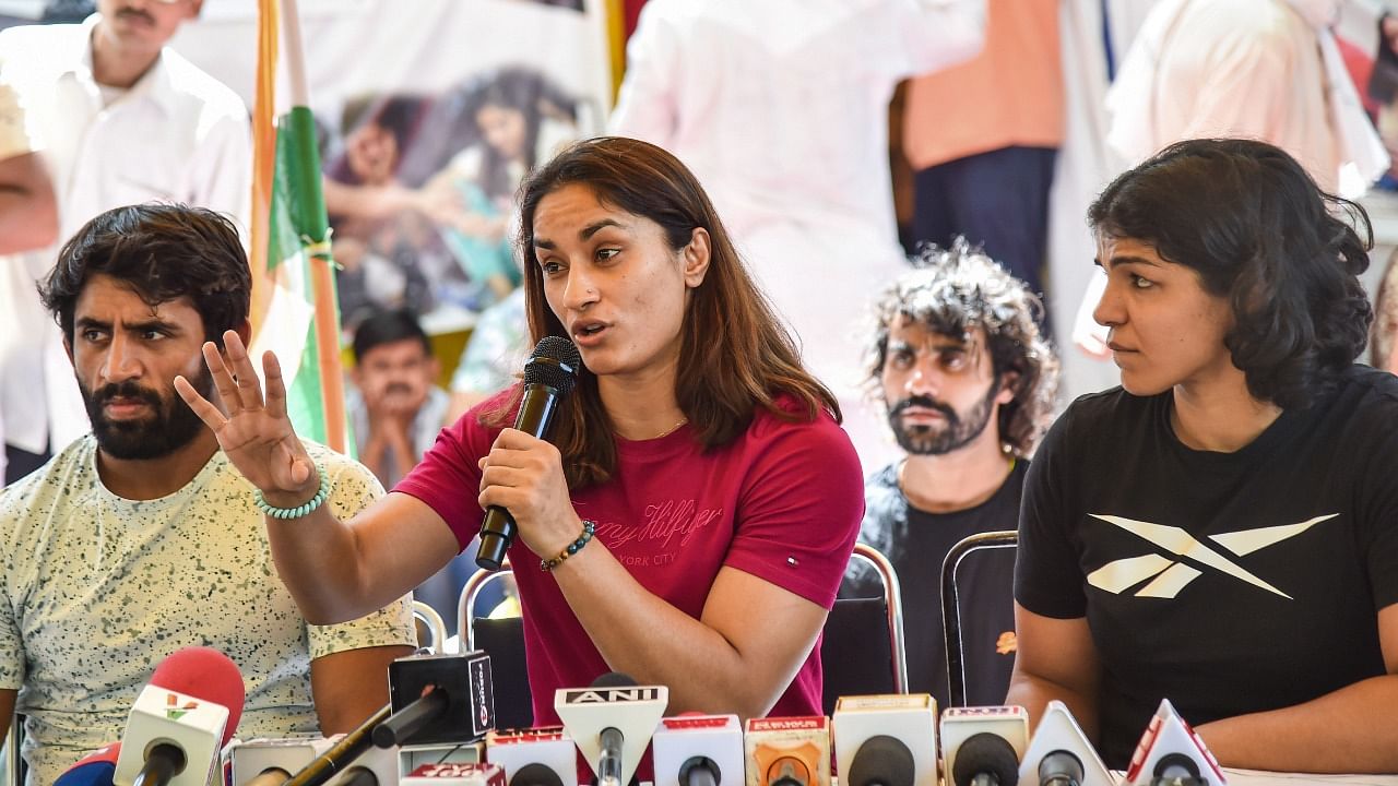 Asian Games gold medallist Vinesh Phogat said the decision of the khaps could hurt the country just like the farmers' agitation, which lasted nearly 13 months. Credit: PTI Photo